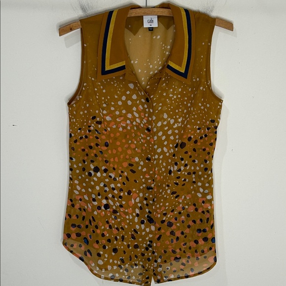 CABI Cheers Semi Sheer Sleeveless Blouse Retro Office Size XS - Picture 16 of 16